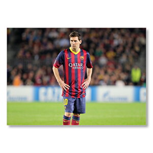 Lionel Messi Barcelona Frikik  Mdf Ahşap Tablo 35x50 cm