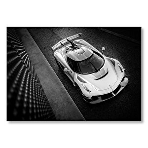Koenigsegg Jesko Siyah Beyaz  Mdf Ahşap Tablo 35x50 cm