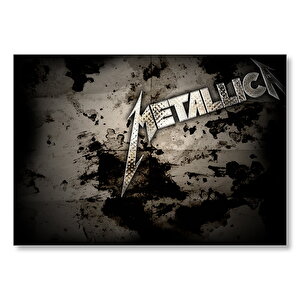Metallica Efsanevi Yazı Kirli Arka Plan  Mdf Ahşap Tablo 35x50 cm