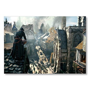 Assassins Creed Çatıdaki Suiakstçi  Mdf Ahşap Tablo 25x35 cm