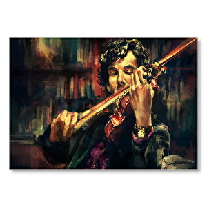 Sherlock Benedict Cumberbatch Keman  Mdf Ahşap Tablo 35x50 cm