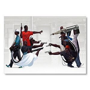 Bronx'ta Zenci Hayatları  Mdf Ahşap Tablo 35x50 cm