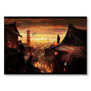 Assassins Creed 5 Günbatımı Ve Çatılardaki Suikastçi  Mdf Ahşap Tablo 35x50 cm