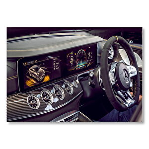 Mercedes Amg Gt 63 S 4 Matic Kokpit  Mdf Ahşap Tablo 25x35 cm