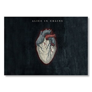 Alice In Chains Kalp Karanlık Arka Plan  Mdf Ahşap Tablo 35x50 cm