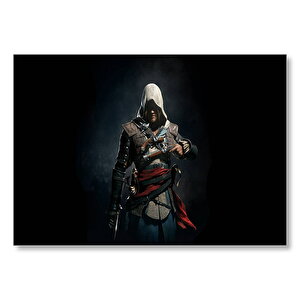 Assassins Creed Suikastçi Karanlık Arka Plan  Mdf Ahşap Tablo 50x70 cm