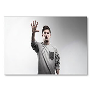 Lionel Messi Sağ Eli Havada  Mdf Ahşap Tablo 50x70 cm