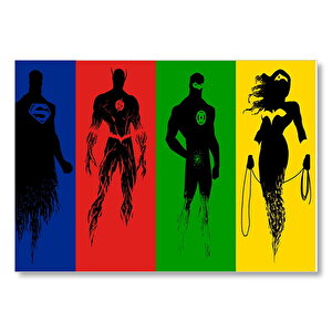Süperman Flash Green Lantern Wonder Woman  Mdf Ahşap Tablo 25x35 cm