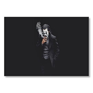 Joker Sigara İçiyor Siyah Arka Plan  Mdf Ahşap Tablo 35x50 cm