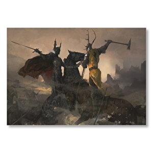 Game Of Thrones Savaşan Şövalyeler  Mdf Ahşap Tablo 50x70 cm