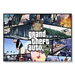 Gta 5 Aktiviteler Kompozisyon  Mdf Ahşap Tablo 25x35 cm