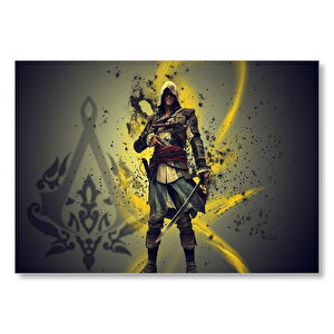 Assassins Creed Suikastçi Ve Sarı Dalgalar  Mdf Ahşap Tablo 50x70 cm