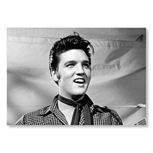 Elvis Presley Fularlı Gülümseyen Sb  Mdf Ahşap Tablo 35x50 cm