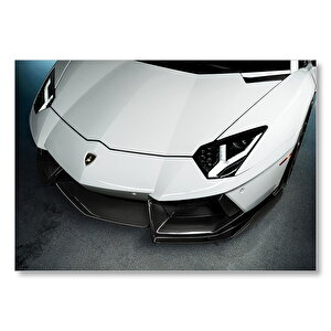 Lamborghini Aventador Ön Yakın Çekim  Mdf Ahşap Tablo 35x50 cm