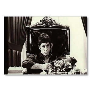Tony Montana Siyah Beyaz  Mdf Ahşap Tablo 35x50 cm