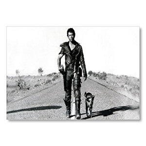 Mad Max Ve Köpeği Siyah Beyaz  Mdf Ahşap Tablo 35x50 cm