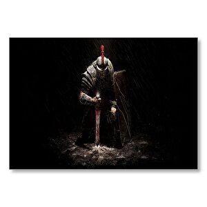 Assassins Creed Suikastçi Ve Kılıcı Karanlık Arka Plan  Mdf Ahşap Tablo 25x35 cm