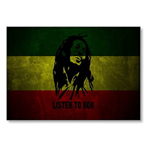 Bob Marley Dinle  Mdf Ahşap Tablo 50x70 cm