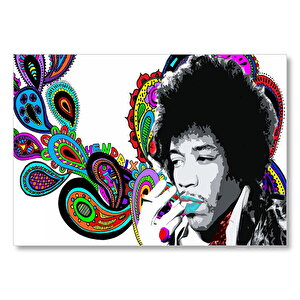 Jimi Hendrix Soyut Şekiller  Mdf Ahşap Tablo