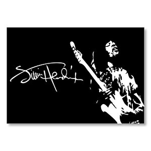 Jimi Hendrix Gitarist İmzalı Sb  Mdf Ahşap Tablo