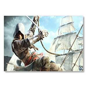 Assassins Creed Suiakstçi Yelken Halatlarında  Mdf Ahşap Tablo 35x50 cm
