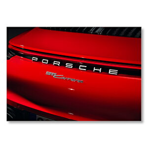 Porsche 911 Carrera Arka Yakın Plan  Mdf Ahşap Tablo 50x70 cm