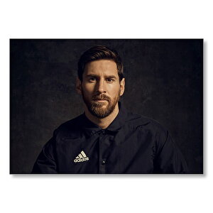 Lionel Messi Adidas Siyah Arka Plan  Mdf Ahşap Tablo 25x35 cm