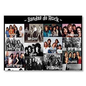 Rock Grupları  Mdf Ahşap Tablo 50x70 cm