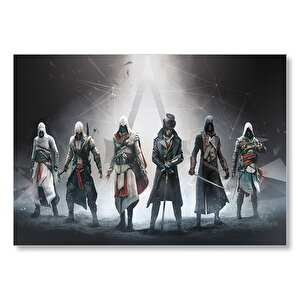 Assassins Creed Karakterler Ve Kutsal Işık  Mdf Ahşap Tablo 35x50 cm