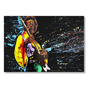 Jimi Hendrix Gitar İllüstrasyon  Mdf Ahşap Tablo 25x35 cm