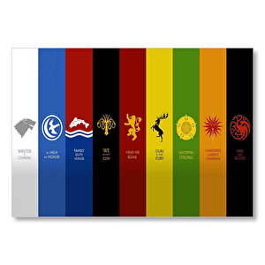 Game Of Thrones Milletler Kompozisyon  Mdf Ahşap Tablo 35x50 cm