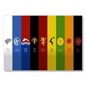 Game Of Thrones Milletler Kompozisyon  Mdf Ahşap Tablo 50x70 cm