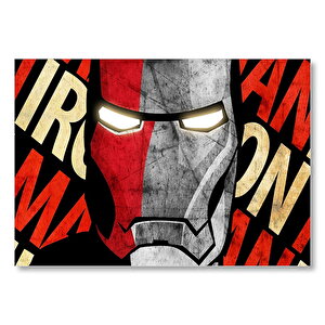 Iron Man Yakın Plan İllüstrasyon  Mdf Ahşap Tablo 50x70 cm