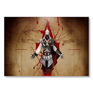 Assassins Creed Suikastçi Ve Leonardo Çizimi  Mdf Ahşap Tablo 50x70 cm
