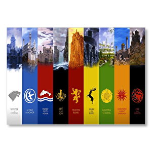 Gane Of Thrones Tüm Milletler  Mdf Ahşap Tablo 35x50 cm