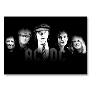 Acdc Grup Üyeleri Karanlık Mod  Mdf Ahşap Tablo 35x50 cm