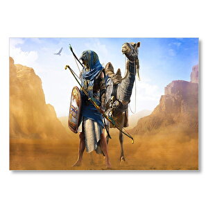 Assassins Creed Origins Mısır Çöl Savaşçısı Ve Devesi  Mdf Ahşap Tablo 35x50 cm