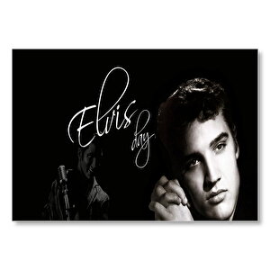 Elvis Presley Siyah Beyaz  Mdf Ahşap Tablo 25x35 cm