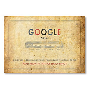 Google Klasik Vintage  Mdf Ahşap Tablo 35x50 cm