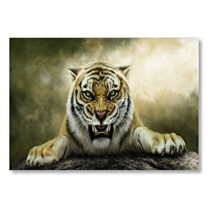 Kükreyen Kaplan Artwork  Mdf Ahşap Tablo 35x50 cm
