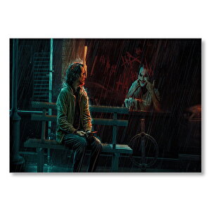 Joker Ve Aynadaki Yansıması  Mdf Ahşap Tablo 35x50 cm