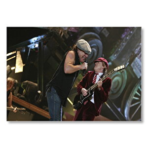 Acdc Angus Ve Malcolm Young Sahnede  Mdf Ahşap Tablo 25x35 cm