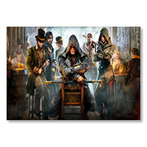Assassins Creed Eski Meyhanede Bir Sahne  Mdf Ahşap Tablo 50x70 cm