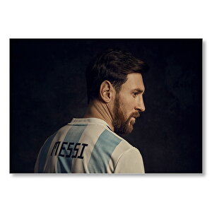 Lionel Messi Arjantin Forması Siyah Arka Plan  Mdf Ahşap Tablo