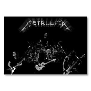 Metallica Rock Grubu Karanlık Arka Plan  Mdf Ahşap Tablo 35x50 cm