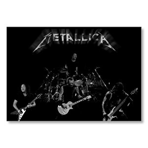 Metallica Rock Grubu Karanlık Arka Plan  Mdf Ahşap Tablo 50x70 cm