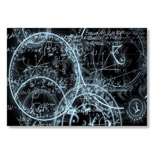 Geometrik Şekiller Ve Formüller  Mdf Ahşap Tablo 50x70 cm