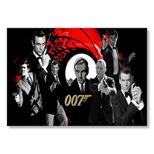 Tüm James Bond'lar Bir Arada  Mdf Ahşap Tablo 50x70 cm