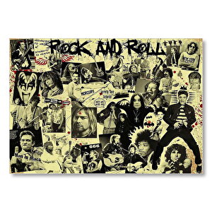 Geçmişten Rock Yıldızları  Mdf Ahşap Tablo 35x50 cm