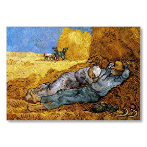 Çiftçi Karı Koca Ve Saman Balyaları  Mdf Ahşap Tablo 50x70 cm